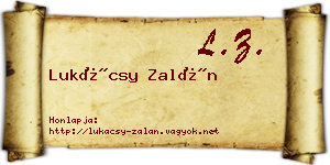 Lukácsy Zalán névjegykártya